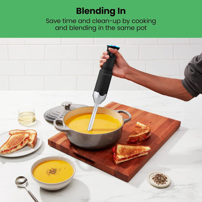 Chefman Cordless Power Portable Immersion Blender, Ice Crushing Power with One-Touch Speed Control, USB Charging,