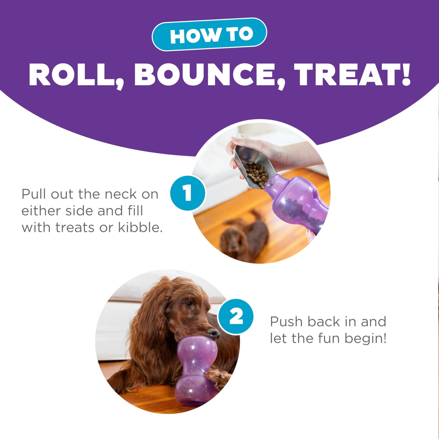 Outward Hound by Planet Dog Double Snoop Interactive Treat Dispensing Dog Toy, Purple