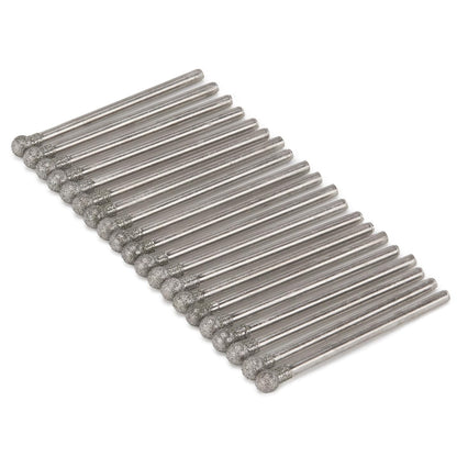 ILOVETOOL 4mm Circular Head Diamond Burs for Stone Carving Tools Pack of 20Pcs
