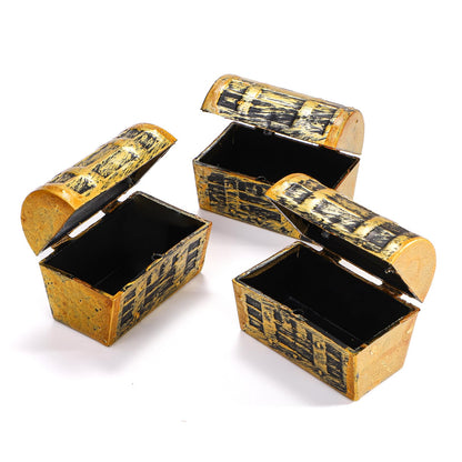 Nagpew Mini Pirate Treasure Chest, Gold Finish, 100 Pieces