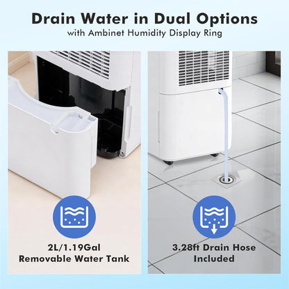 NEWBULIG 30-Pint Dehumidifier - Smart Humidity Control for 2,000 Sq.Ft | Quiet 38dB Operation, Ideal for Home & Basement