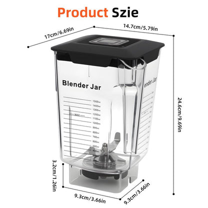 90 oz Replacement Jar Compatible with Blendtec Blender, Container Pitcher Fits All Consumer and Commercial Models, Includes Blade and Lid