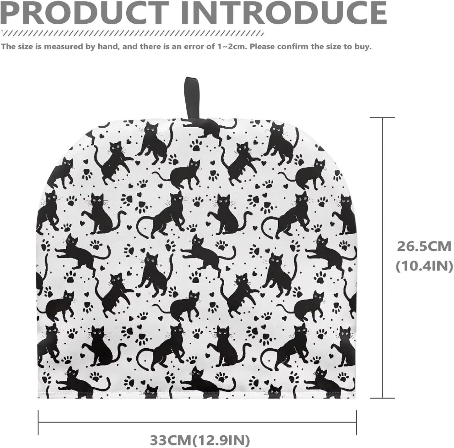 Black Cat Tea Pot Cozy, Lightweight Teapot Cosy Cover, Tea Kettle Cover for Breakfast Coffee Pot in Kitchen