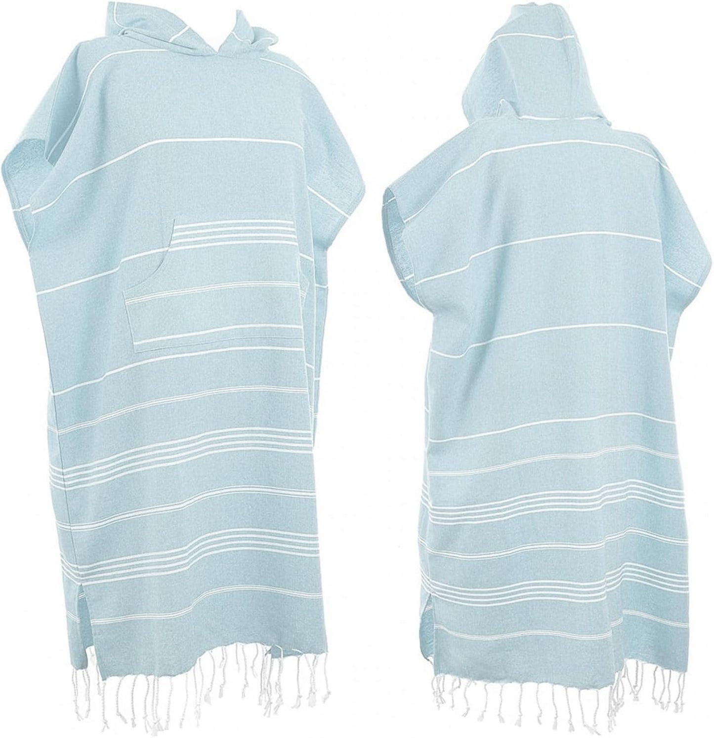NaFurAhi 1pcs Turkish Towel Poncho Turkish Cotton Surf Poncho Changing Towels Swim Robe with Pocket Swim Cover Up