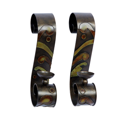Deco 79 Traditional Metal Solid Wall Sconce, Set of 2 5"W, 19"H, Black