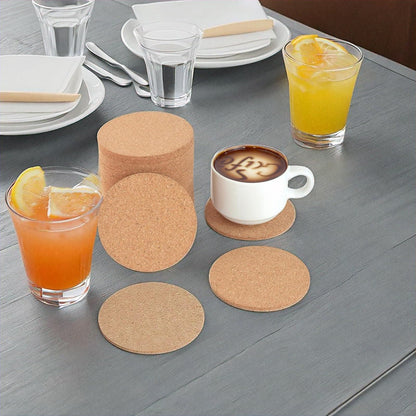 Cork Coasters Bulk 100 Pack - Blank Round Natural Cork for Laser Engraving & DIY Crafts - Absorbent Heat Resistant Non-Slip 3.5" (90mm) - Wedding Favors, Coffee Bar & Restaurant - Faithful Panda