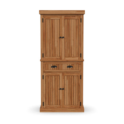 Homestyles Nantucket Natural Wood Pantry with Four Doors