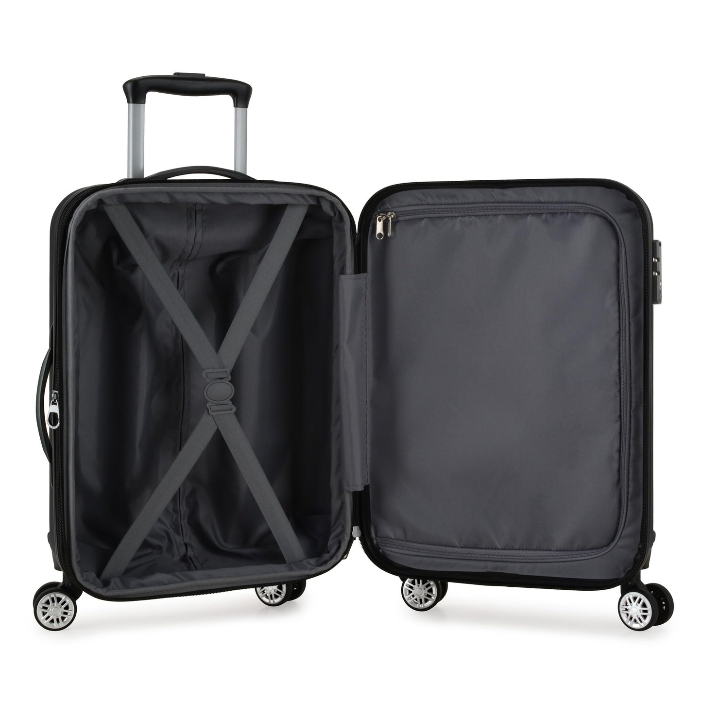 Elite Luggage Expandable Hardside Spinner Luggage,TSA Lock, Black, 3-Piece