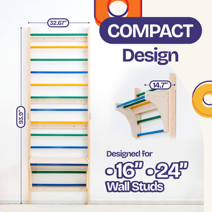 ComfyBumpy Swedish Ladder with Convertible Play Table | Montessori Climbing Set for Kids, Indoor Playground & Jungle Gym - Wall Climbing Toy for Active Play & Table for Focused Play (Set of 1)