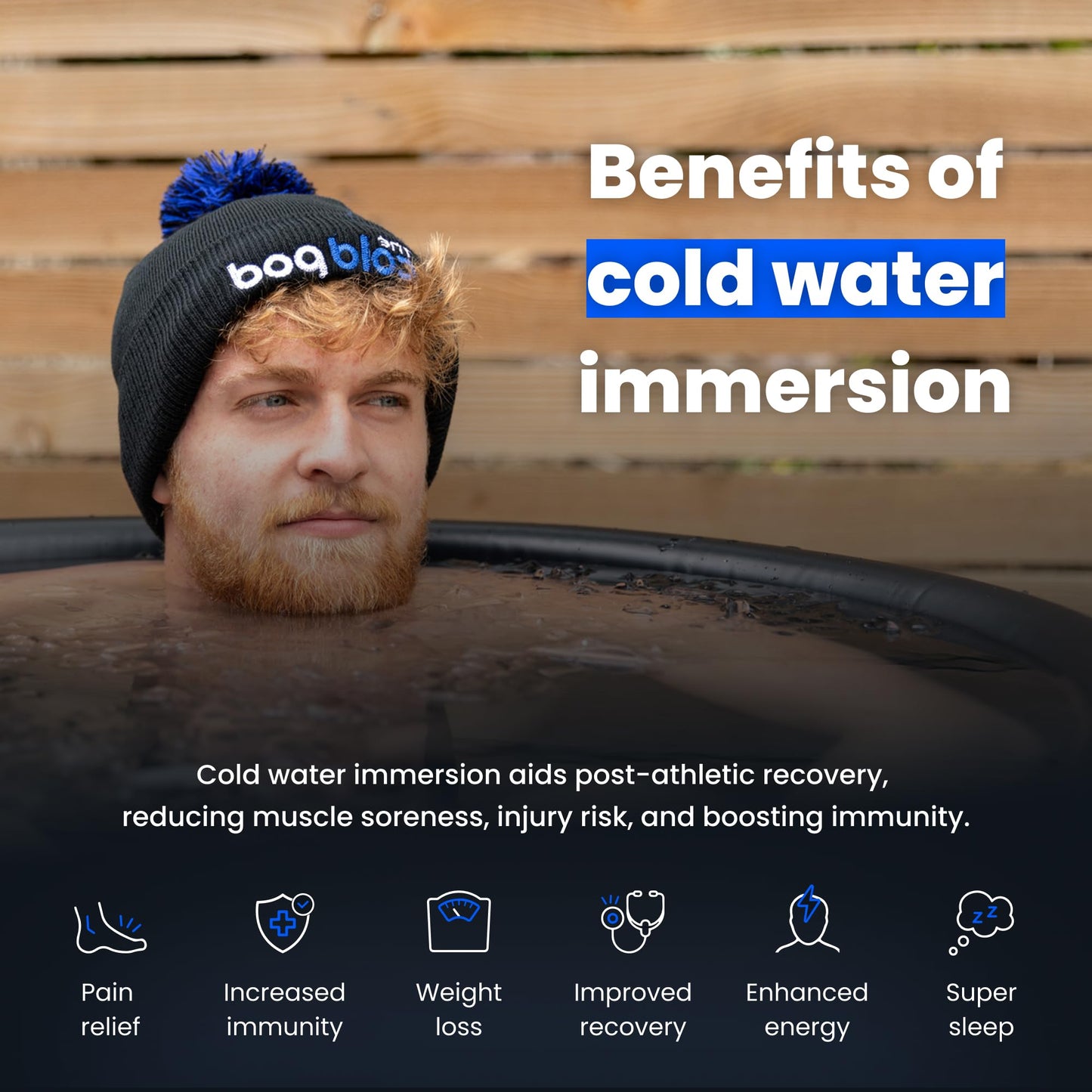The Cold Pod Cold Plunge Tub: 116 Gal Round Tub with Full-Wrap UV-Reflective Insulation Cover Bundle for Indoor & Outdoors Use - Portable Ice Bath Tub for Athletes&Crossfitters &Wim Hof Enthusiasts