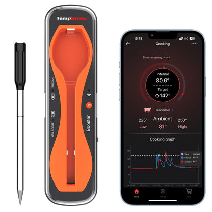 ThermoPro TempSpike 500 ft Wireless Meat Thermometer Digital, Bluetooth Meat Thermometer Wrieless for Beef Lamb Chicken Turkey, Smoker Acccessories for Rotisserie Sous Vide BBQ Oven Air Fryer