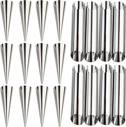 Skiennix Cream Horn Molds - Stainless Steel Cannoli & Croissant Cone Tubes | Durable Design