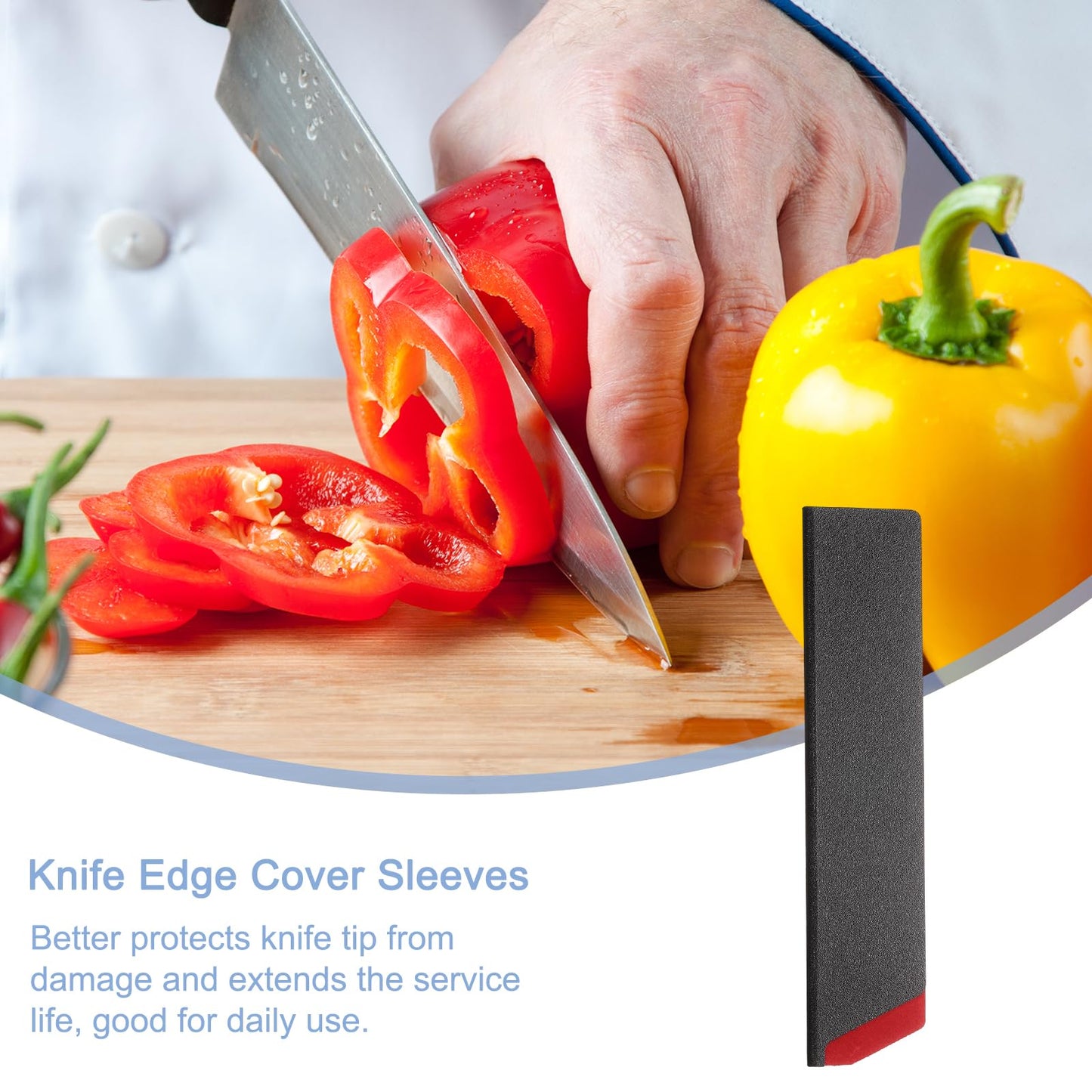 uxcell 3Pcs Knives Edge Guard, 9.8"x2.2" ABS Knife Cover Sleeves Blade Protector Universal Knife Sheath for Home Kitchen