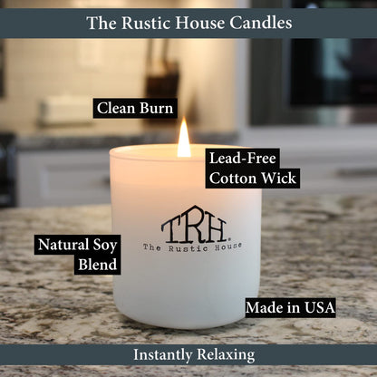 The Rustic House, Soy Candle, Pineapple + Cilantro - Long Burning, Non-Toxic, Wood Lid, Aesthetic Glass Jar