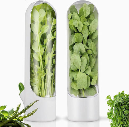 HVECT 2-3 (2PCS) Herb Saver for Refrigerator, Herb Saver Pod Cilantro Containers for Refrigerator, Fresh Herb Keeper