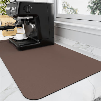 Coffee Mat, Coffee Bar Mat for Countertops, Absorbent Hide Stain Rubber Backed Dish Drying Mat for Kitchen Counter