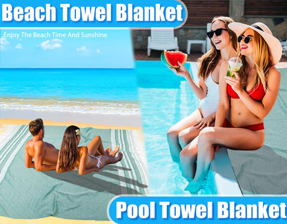 Yongoes Oversized Turkish Beach Towel Blanket Cotton Giant XL Sandproof Towels Huge Linen XXL Extra Large Big Throw Quilt Blankets for Adults Cloud Travel Camping Glamping Accessories Essentials