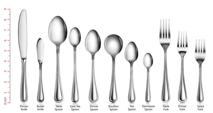 New Star Foodservice Slimline Pattern 18/0 Stainless Steel Flatware Set, 60-Piece Set, Commercial Grade