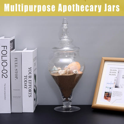 REFSAVER Apothecary Jars Glass Decorative Candy Jars,Candy Buffet Display, Elegant Storage Jar, Decorative Wedding Candy Organizer Canisters Style B