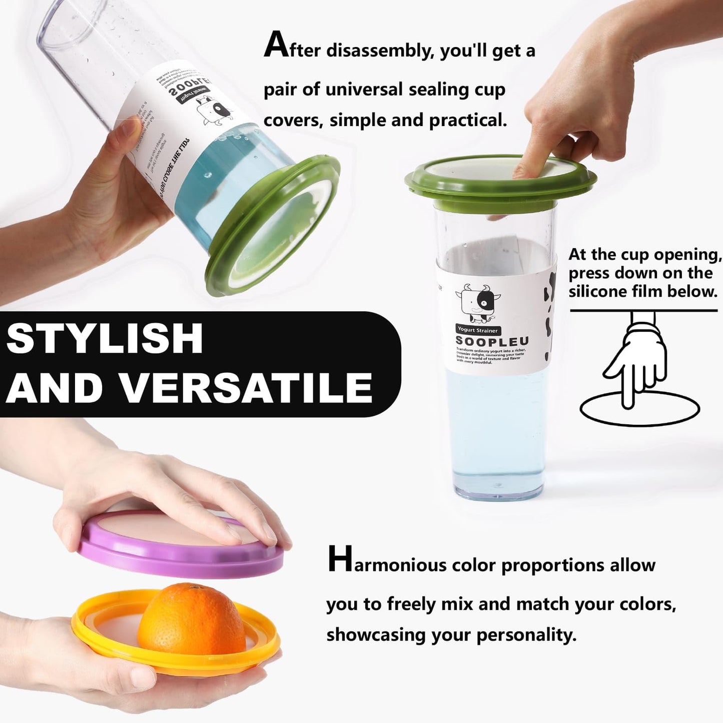 SOOPLEU Avocado Saver 4-Pack: Fresh-Lock Containers for Tomatoes, Onions & Lemons | Reusable Fridge Storage | Ideal for Garlic, Potatoes & Produce Preservation
