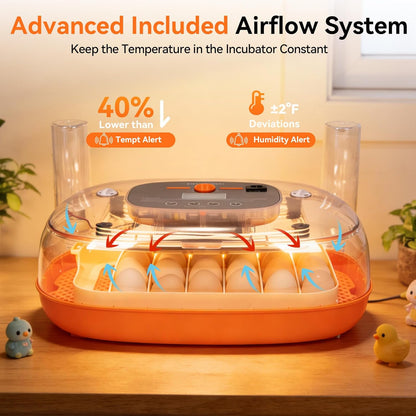 24 360Viewing Incubators for Hatching Eggs, Egg Incubator, Automatic Egg Turner with Humidity Control & Digital