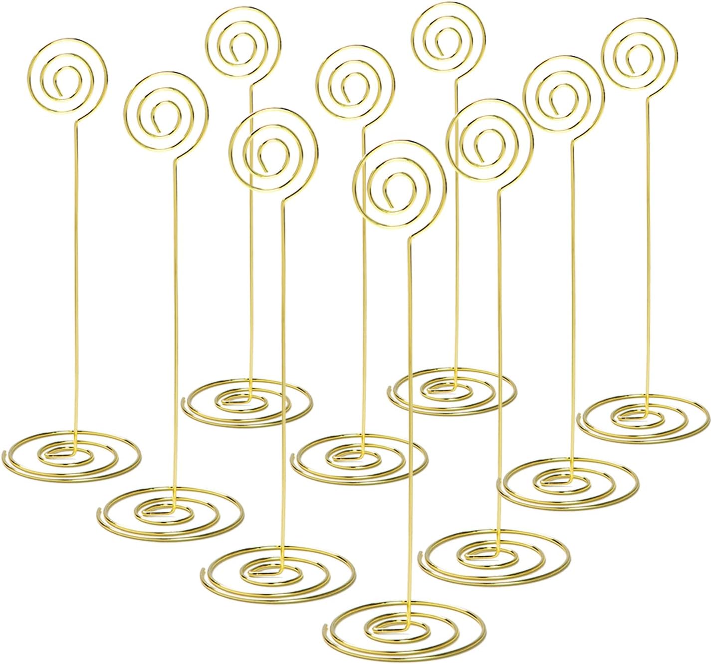 Place Card Holders - 10pcs 8.6" Tall Table Number Holders for Weddings, Parties, Office Desk (Gold)
