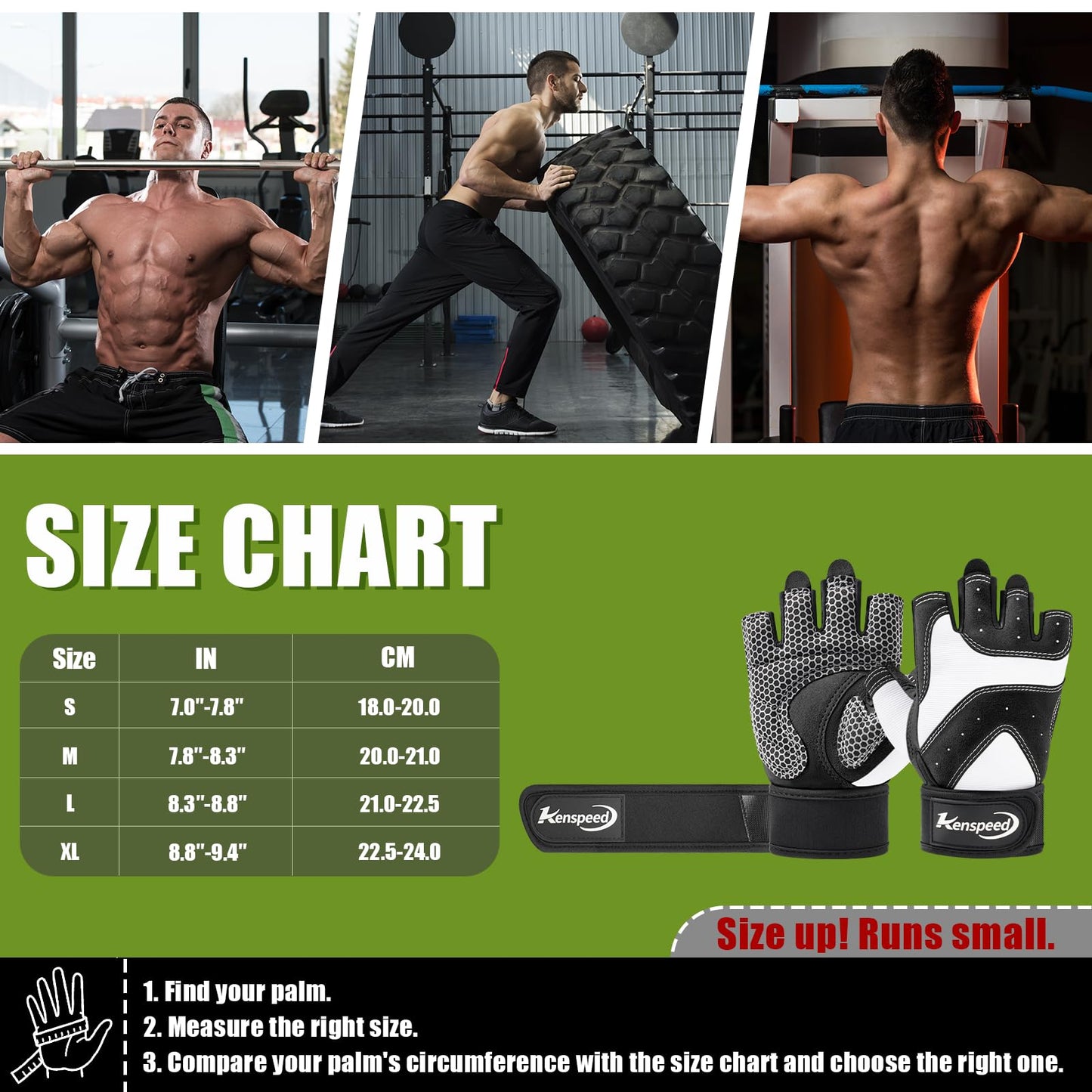 Workout Gloves Gym Gloves for Men and Women Weight Lifting Gloves with Wrist Support Full Palm Protection Breathable for Trainning, Cycling, Pull-ups, Rowing, Climbing
