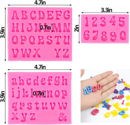 Palksky 3 Pieces Letter Molds - Silicone Fondant for Chocolate Covered Strawberries, Cake Decorating, Candy Tray