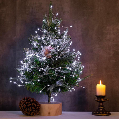 20 200LED Fairy Lights Plug in, Feet Cool White Silver Wire Firecracker Firefly Lights with Remote, Waterproof Copper