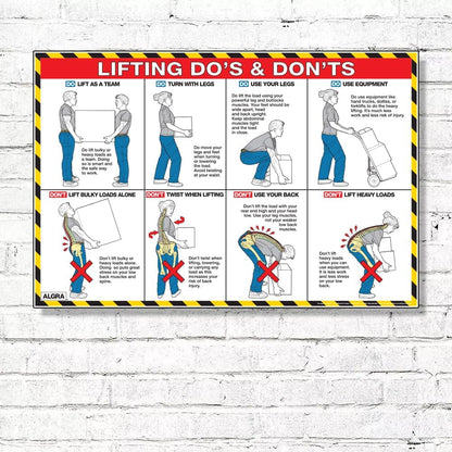 Laminated Poster 24" X 36" - Lifting Do's and Don'ts