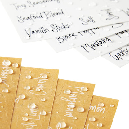Talented Kitchen 272 Spice Labels Stickers, Clear Preprinted for Kitchen Spice Rack Organization
