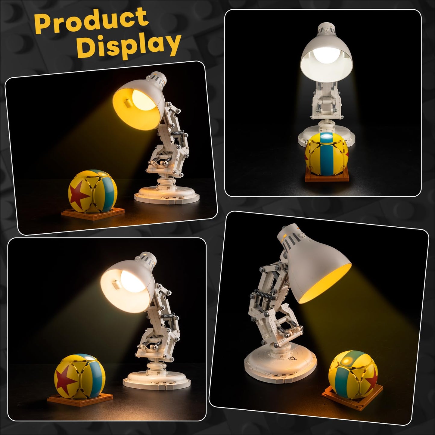 Kyglaring LED Light Kit Compatible with Lego Pixar Luxo Jr 21357 Building Blocks, Upgraded Touch Control & Dimming, Lighting Accessories for Lego Pixar Lamp Model Set, Lights Only