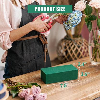 Joanolga 12 Packs Floral Foam Blocks, (7.8” L x 3.5” W x 2.4” H), Dry and Wet Green Flower Foam Block for Fresh & Artificial Flowers, Arrangements, Wedding, Birthdays, Garden Decorations
