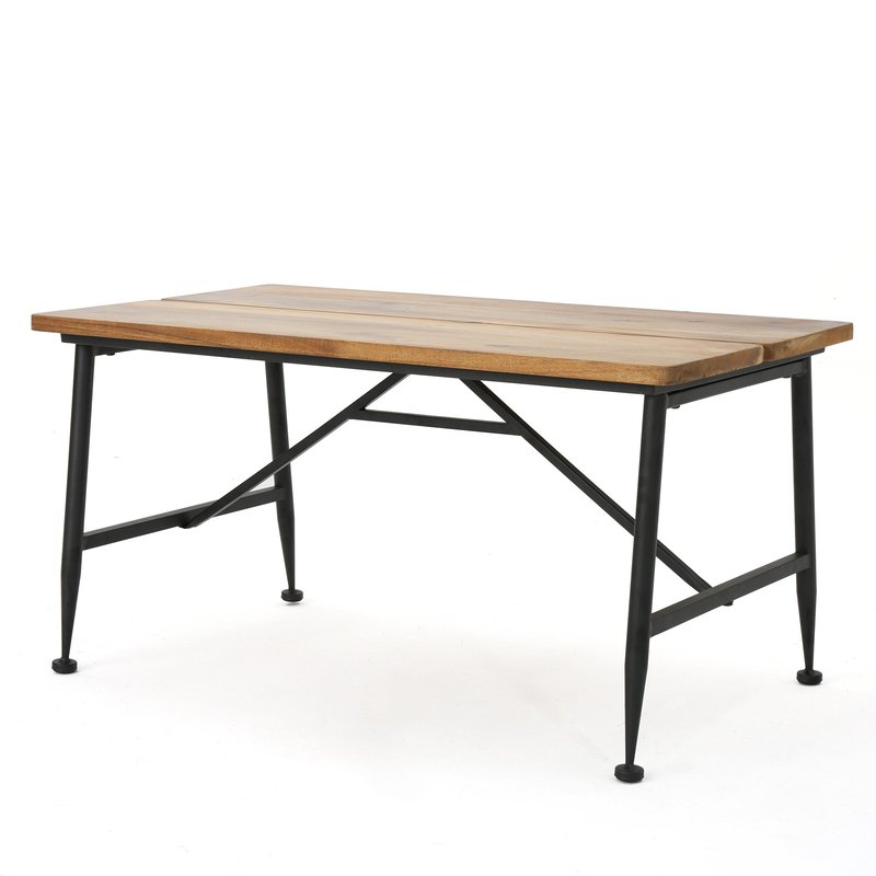 Christopher Knight Home Eleanora Industrial Acacia Wood Coffee Table with Iron Accents, Black / Antique Finish