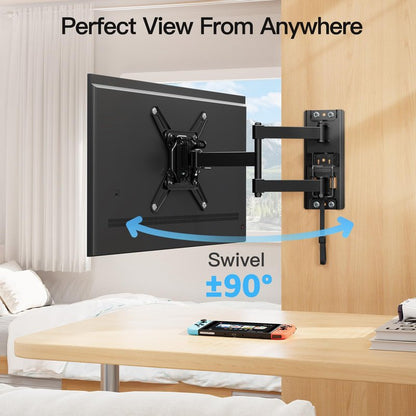 MOUNTUP Lockable RV TV Mount for 13-43 Inch TVs - Full Motion Swivel RV TV Bracket with Pull Cord Lock, Space Saving Design for Camper, Trailer, Motorhome, Truck - Max 33lbs & VESA 200x200mm, MU2101