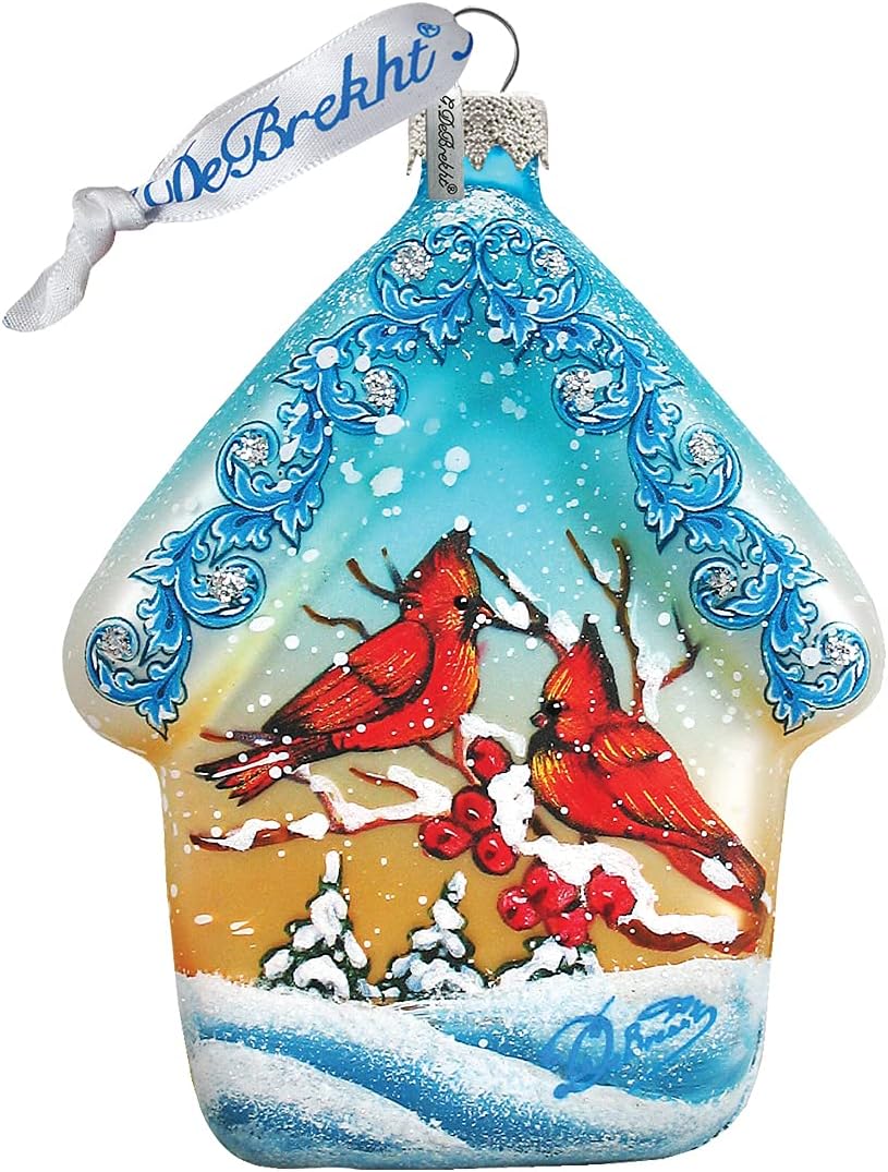 Cardinal House Glass Ornament - Keepsake Glass Wildlife Decor - 739421 by G.DeBrekht