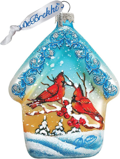 Cardinal House Glass Ornament - Keepsake Glass Wildlife Decor - 739421 by G.DeBrekht
