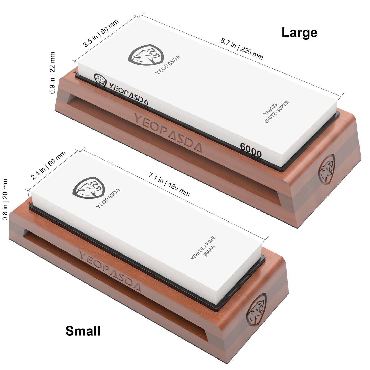 Premium Knife Sharpening Stone Kit - YeopAsda 3 Sides Grit 400/1000/6000 Whetstones - Knife Sharpener Stone with Non-Slip Wood Base, Angle Guide & Cut Resistant Gloves