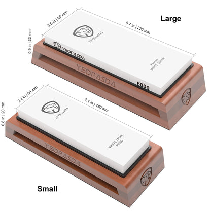 Premium Knife Sharpening Stone Kit - YeopAsda 3 Sides Grit 400/1000/6000 Whetstones - Knife Sharpener Stone with Non-Slip Wood Base, Angle Guide & Cut Resistant Gloves