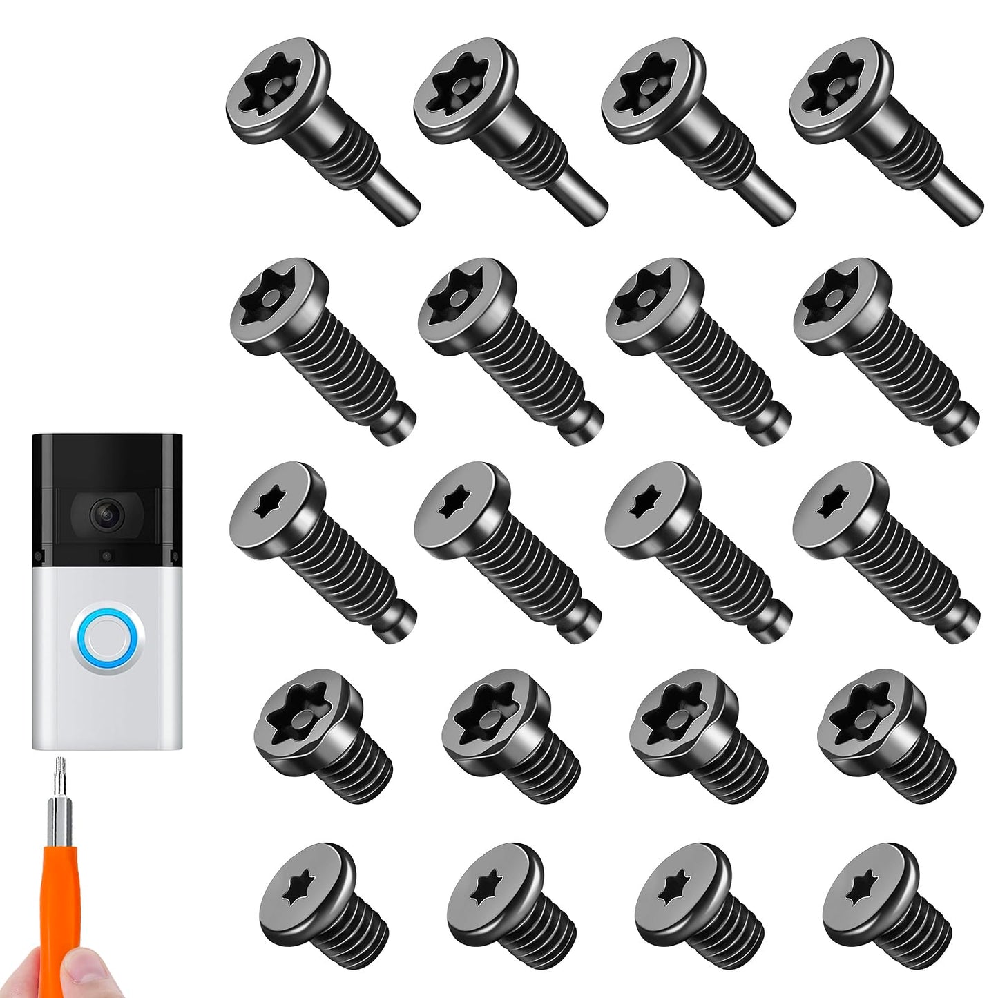 20Pcs Security Screws for Ring Doorbell Screws Replacement with Video Doorbell 2/3/4/Pro 2, CTYUKHS