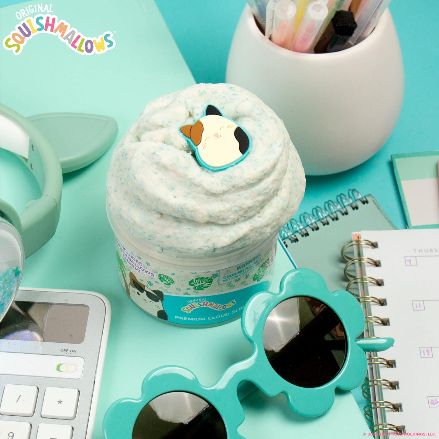 Original Squishmallows Premium Cloud Slime - Cam The Cat, Coconut Scent