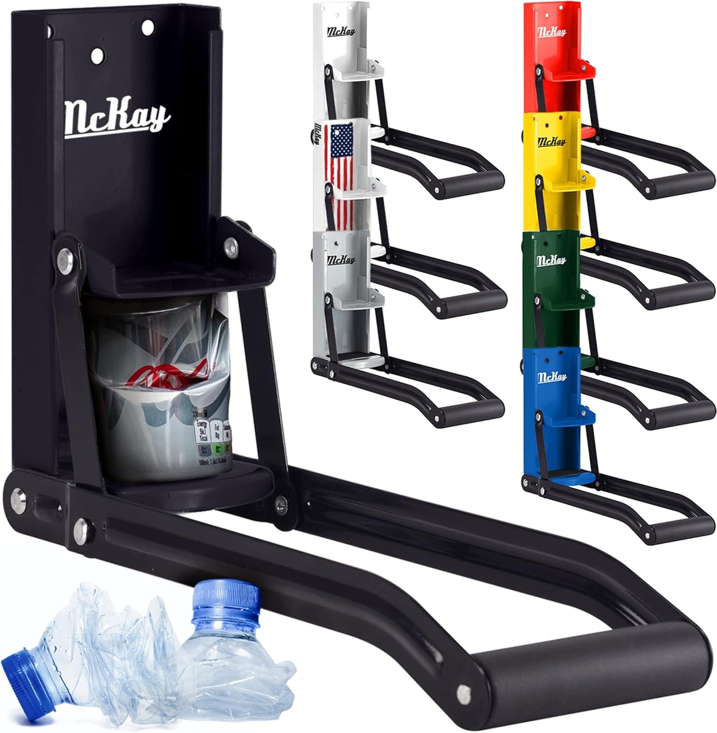 16oz 12 Oz. Mckay Metal Can Crusher, Heavy-Duty Wall-Mounted Smasher for Aluminum Seltzer, Soda, Beer Cans and Bottles