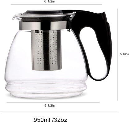 Simpli-Magic 79418 1500ml Glass Tea Pot with Stainless Steel Filter, Standard
