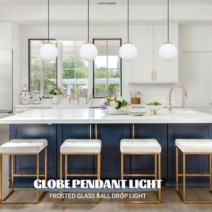 KoKo&Yukina 6 Inch Milk White Glass Globes Shade Frosted Replacement Glass Shades - 2.67" Fitter Opening - Lighting Fixture Replacement