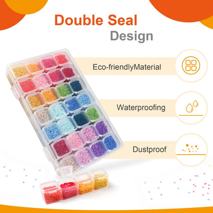 CGCG 5pcs 28 Grids Plastic Organizer case Portable Storage Organizer Containers for Diamond Art, Bead, Diamond Painting
