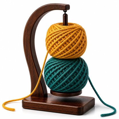 ClarArti - Magnetic Yarn Holder for Crocheting & Knitting – Wooden Yarn Spinner, Yarn Ball Holder, Yarn Holder for Crocheting, 360° Smooth Rotation, Holds 2 Skeins up to 500g
