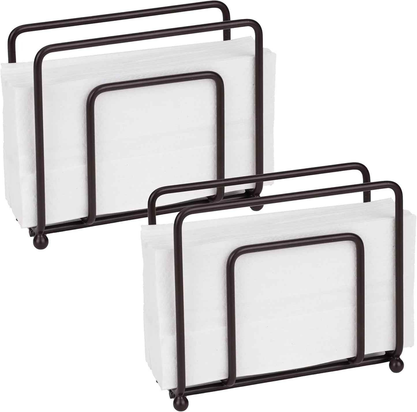 Mind Reader Wire Napkin Holder, Multi-Unit Free-Standing Tissue Storage for Dining Area, Pack of 2, Stainless Steel