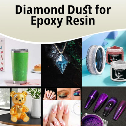 BALTIC DAY Diamond Dust – 6 Color Luxury Glitter Set for Epoxy Resin – Ultra Sparkle Mica Powder for Crafts, Tumblers, Jewelry & Art – Brilliant Crystal Shimmer Pigments
