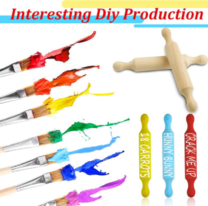 15 (7 Inches) Suclain Pcs Wooden Mini Rolling Pin Long Kitchen Baking Small Dough Rolling Pin for Children Fondant