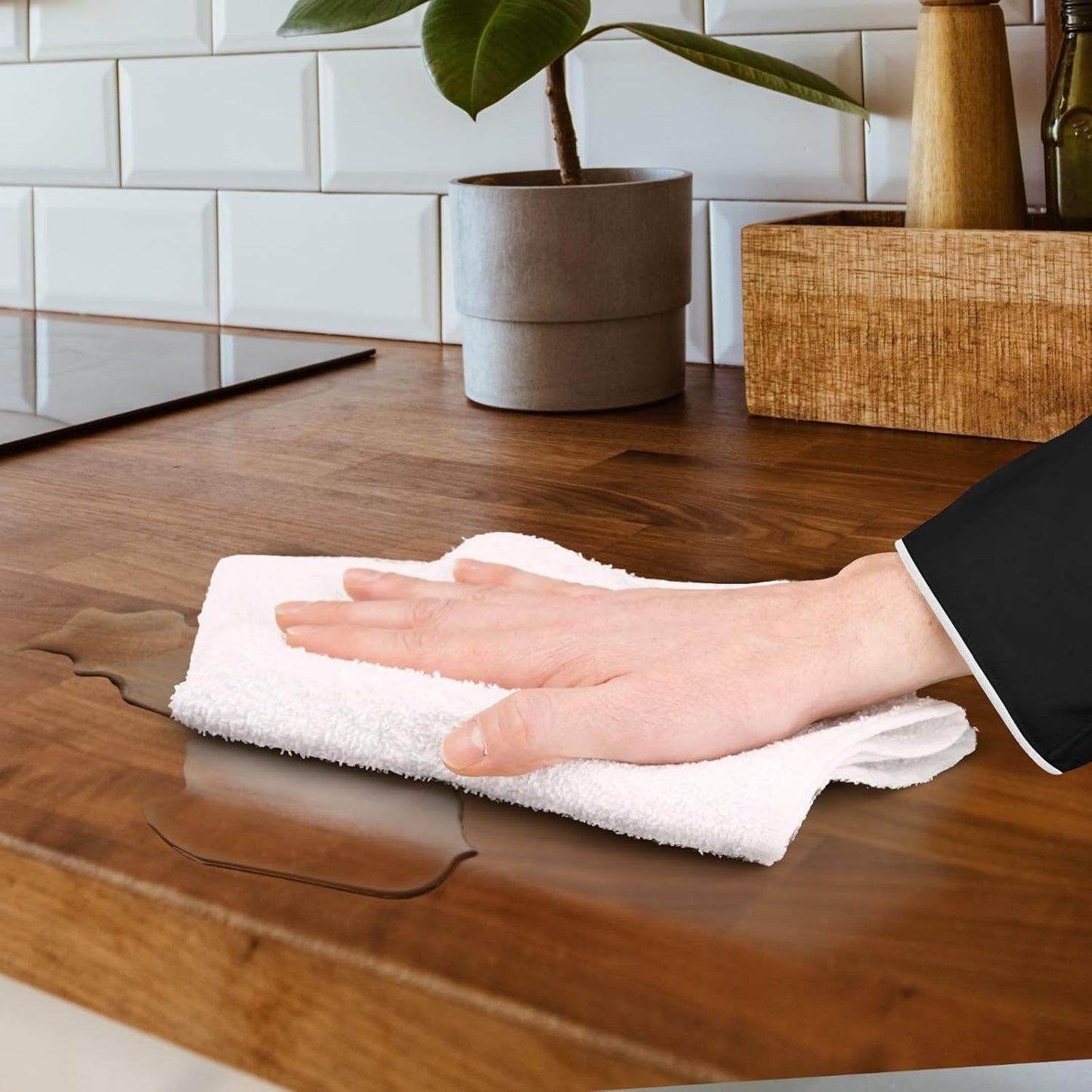 Avalon Towels Bar Towels (Pack of 60) Size 14x17 Inches – 100% Cotton, Absorbent and Reusable Cleaning Rags, Multipurpose Cleaning Towels, Terry Cloth Rags, Durable Shop Rags (White)